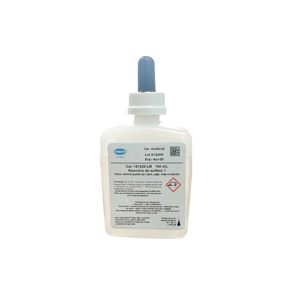 Reactivo de sulfuro 1, 100 ml HACH (181632-LM) - Laboratorio.pe