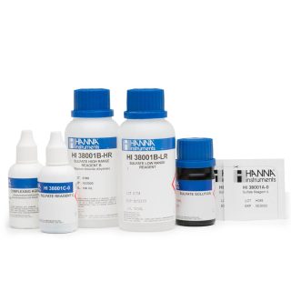 Reactivos de repuesto para el kit químico de pruebas de sulfato (intervalos bajo y alto) (100 pruebas) HANNA HI38001-10