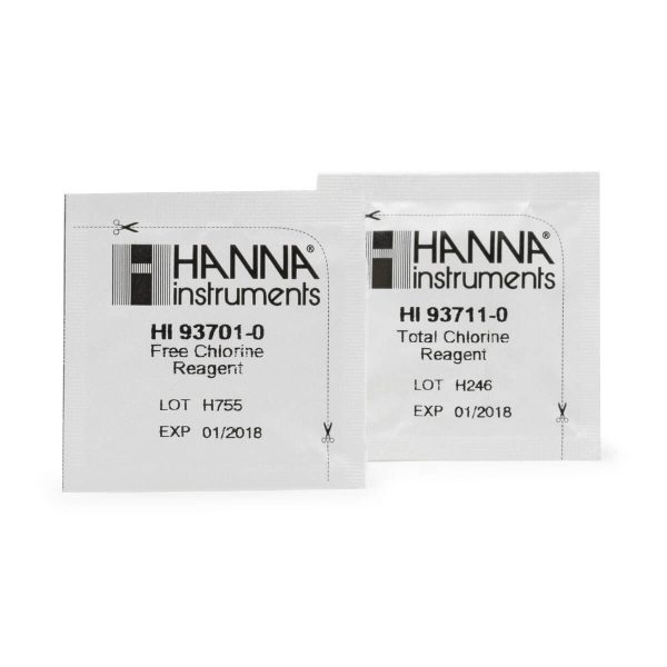 Reactivos de reemplazo del test kit para cloro libre y total (intervalo bajo y medio) (200 pruebas) HANNA HI38017-200