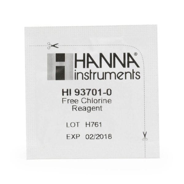 Reactivos de reemplazo del test kit para cloro libre, intervalo bajo y medio (200 pruebas) HANNA HI38018-200