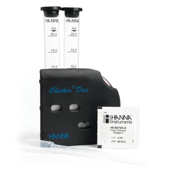 Kit químico de pruebas de bajo y medio intervalo para cloro libre con disco Checker® HANNA HI38018