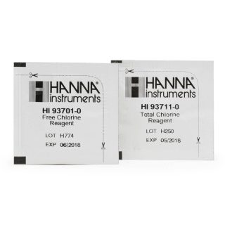 Reactivos de reemplazo del test kit para cloro libre y total (intervalo bajo, medio y alto) (200 pruebas) HANNA HI38020-200