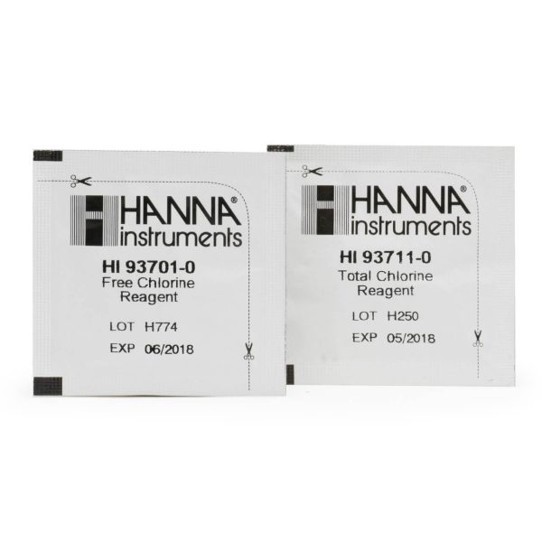 Reactivos de reemplazo del test kit para cloro libre y total (intervalo bajo, medio y alto) (200 pruebas) HANNA HI38020-200