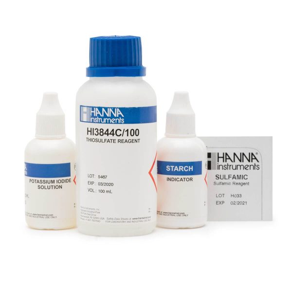Reactivos de repuesto para test kit de cloro total de intervalo alto(100 pruebas) HANNA HI38023-100
