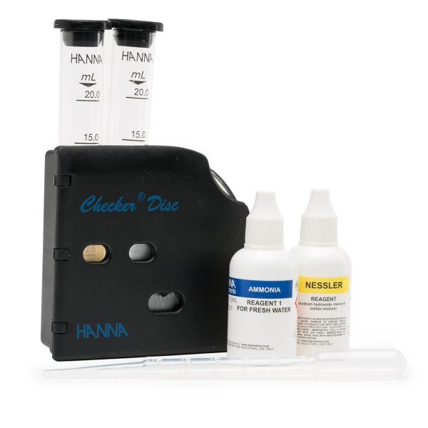 Kit químico de pruebas para amoniaco con disco de color Checker® HANNA HI38049