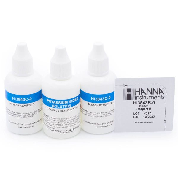 Reactivos de repuesto para el kit químico de pruebas para hipoclorito (100 pruebas) HANNA HI3843-100