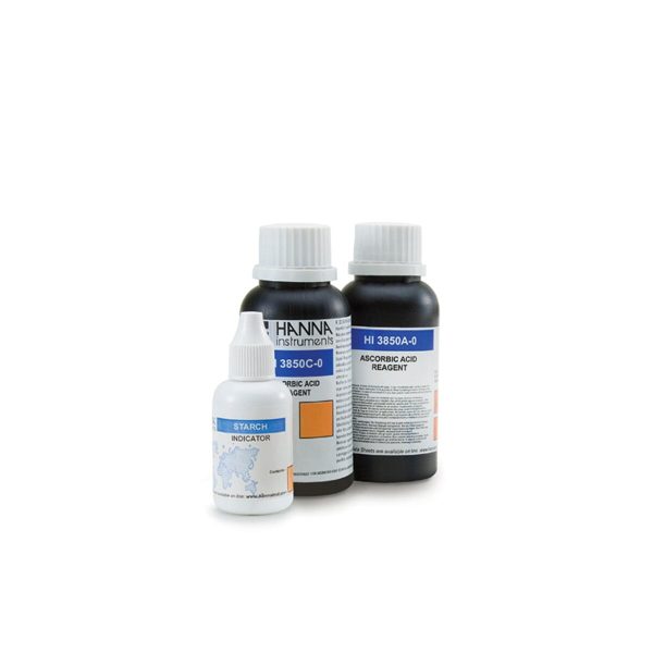 Reactivos de repuesto para el kit químico de pruebas para ácido ascórbico (100 pruebas) HANNA HI3850-100