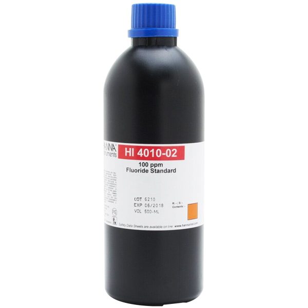 Solución estándar de fluoruro de 100 ppm para ISE HANNA HI4010-02