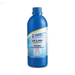 Estándar de calibración milesimal de pH 1.000 @ 25°C, 500 mL HANNA HI6001