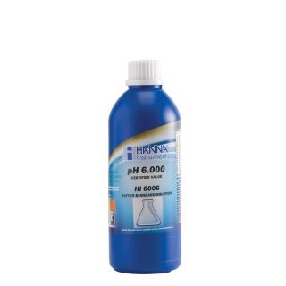 Estándar de calibración milesimal de pH 6.000 @ 25°C, 500 mL HANNA HI6006