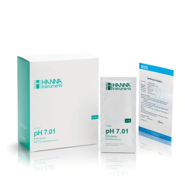 Solución de calibración de pH 7.01 (25 x 20 mL) en sobres HANNA HI70007C