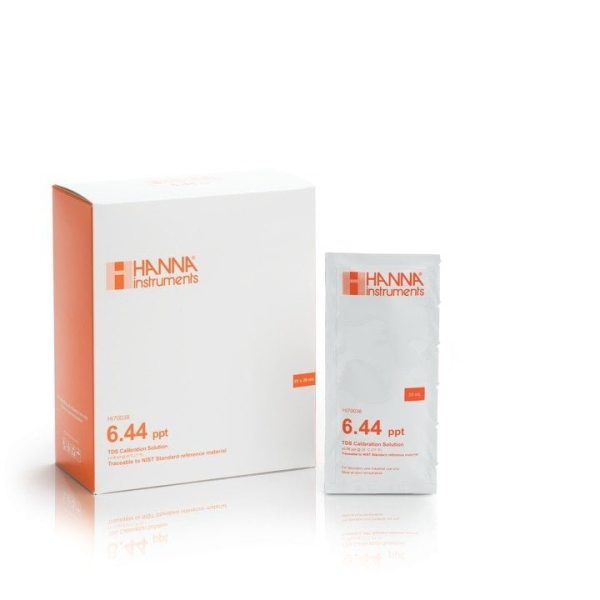 Solución estándar de TDS de 6.44 g/L (ppt) (25 pzas. x 20 mL) HANNA HI70038P
