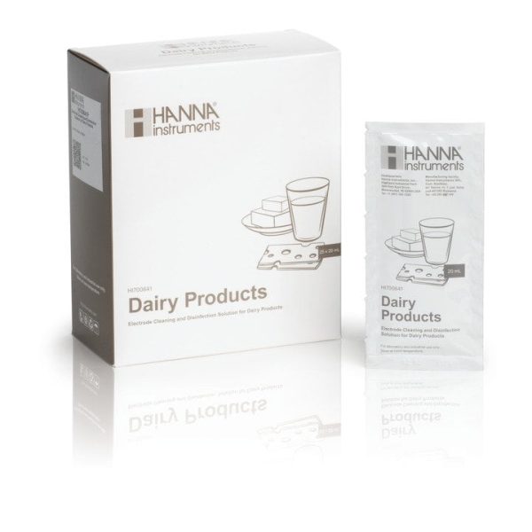 Solución de limpieza para depósitos de productos lácteos (25 sobres de 20 mL) HANNA HI700641P