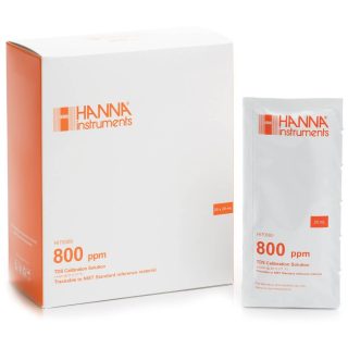 Solución estándar de TDS de 800 mg/L (ppm) (25 pzas. x 20 mL) HANNA HI70080P