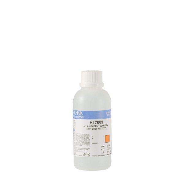 Solución de calibración de pH 9.18 @ 25 °C, frasco de 230 mL HANNA HI7009M
