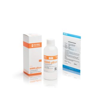 Solución de calibración de CE de 80,000 µS/cm valor @ 25°C, frasco de 230 mL HANNA HI7034M