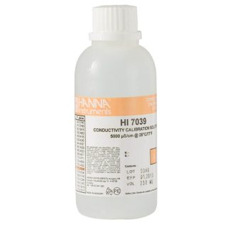 Solución estándar de conductividad de 5,000 µS/cm (frasco de 230 mL) HANNA HI7039M