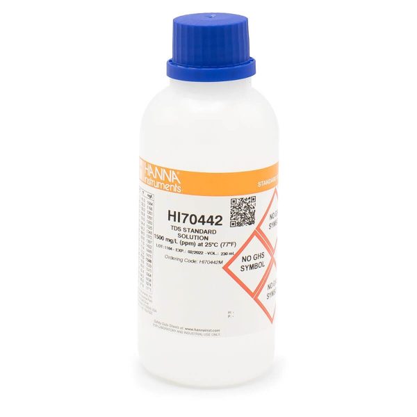 Solución estándar de 1,500 mg/L (ppm) (frasco de 230 mL) HANNA HI70442M