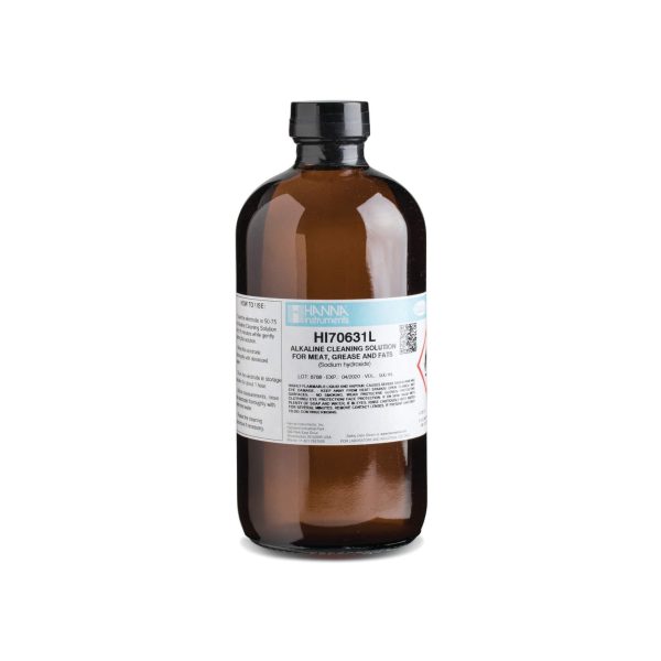 Solución de limpieza alcalina para grasas de carne (industria alimentaria), frasco de 500 mL HANNA HI70631L