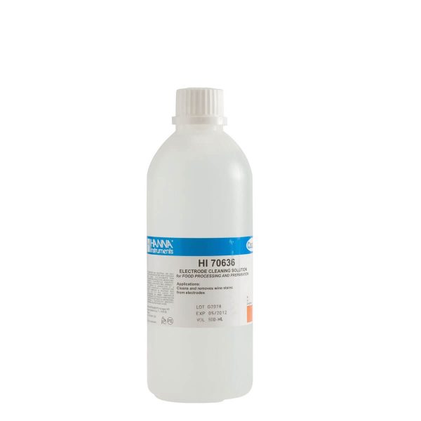 Solución de limpieza para manchas de vino (vinificación), frasco de 500 mL HANNA HI70636L