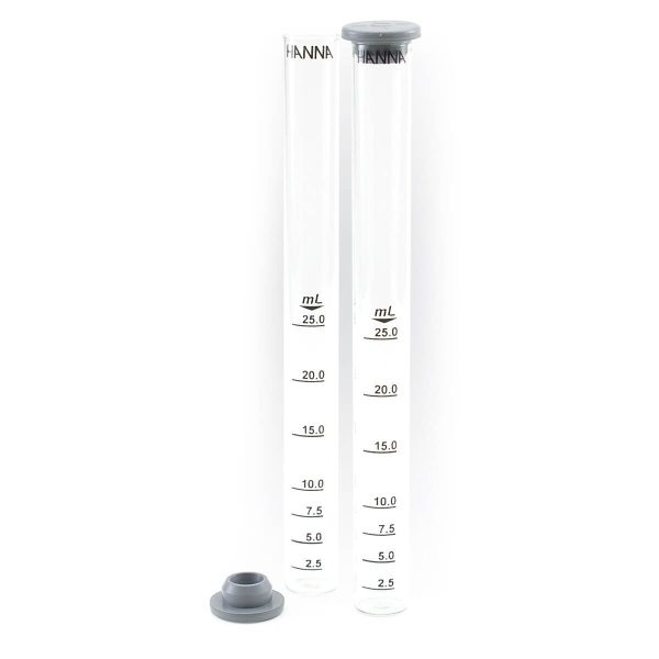 Tubo de ensayo (vidrio) con tapas, 25 ml (2 unidades) HANNA HI740220