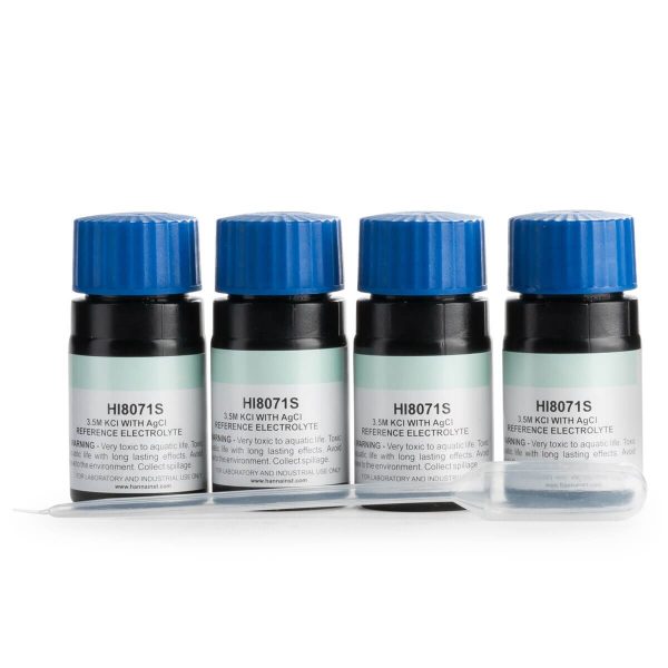 Solución electrolítica de relleno 3.5 M de KCl+AgCl, en frasco FDA (30 mL x 4) HANNA HI8071