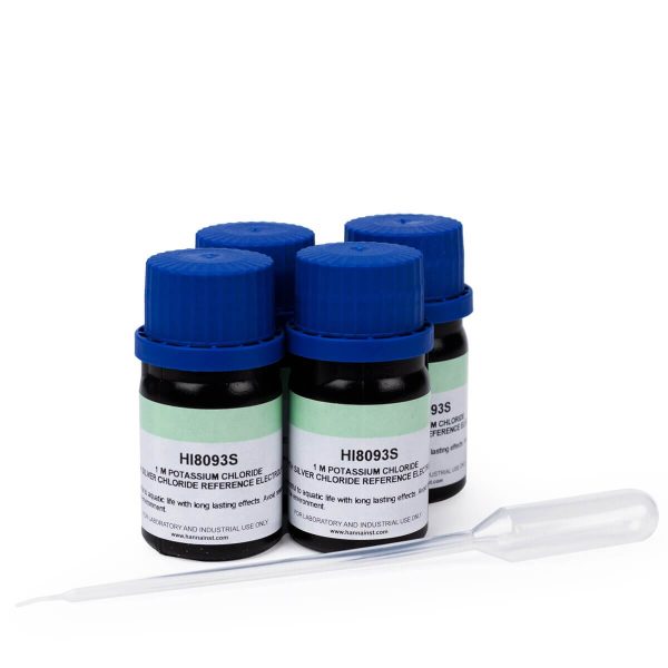 Solución de electrolito, 1M KCl + AgCl, (4) frasco de 30 mL FDA HANNA HI8093