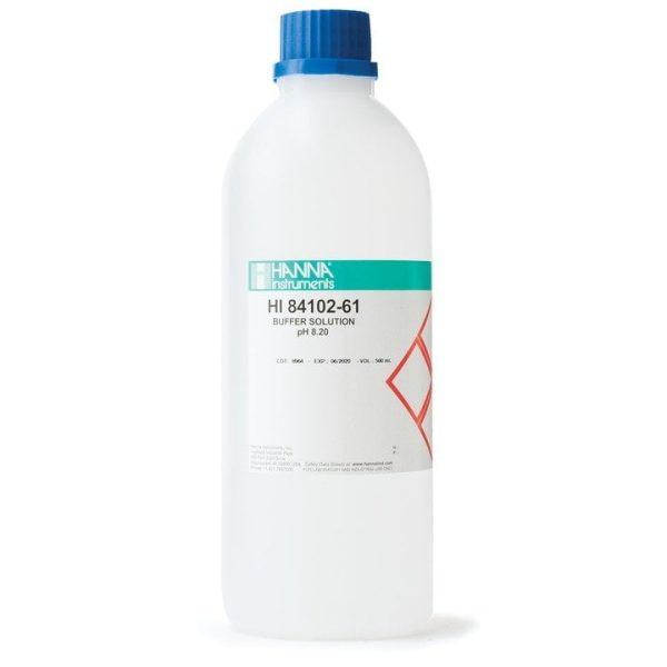 Solución de calibración de pH 8.20 para la acidez en minititulador de vino HANNA HI84102-61