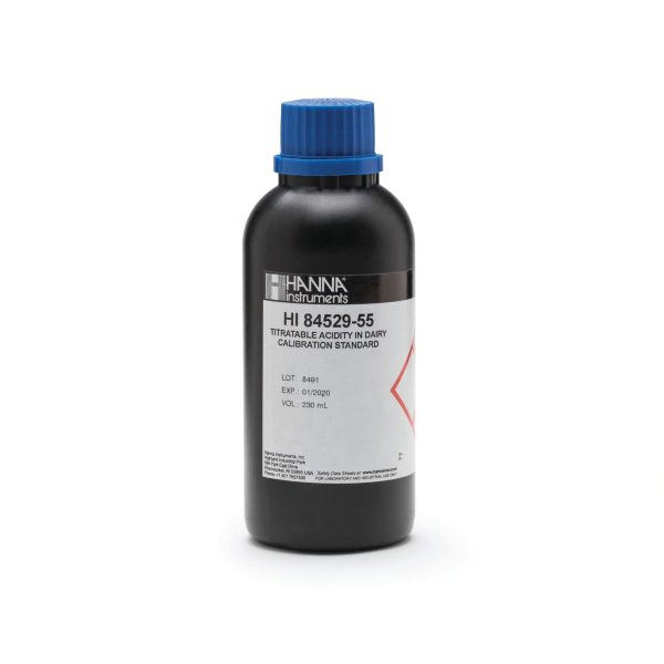 Estándar de calibración de la bomba para la acidez titulable en lácteos con minititulador (230 mL) HANNA HI84529-55