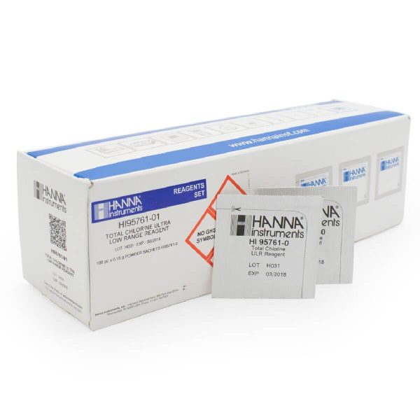 Reactivos de cloro intervalo ultra bajo (100 pruebas) HANNA HI95761-01