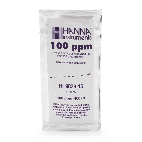 Sobres con solución de calibración de 100 ppm de nitrato (como N) para el HI9829 (25 x 25 mL) HANNA HI9829-15