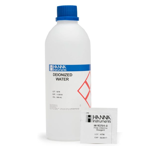 Reactivos de repuesto para el kit químico de pruebas para cloro libre intervalo medio (100 pruebas) HANNA HI3875-100