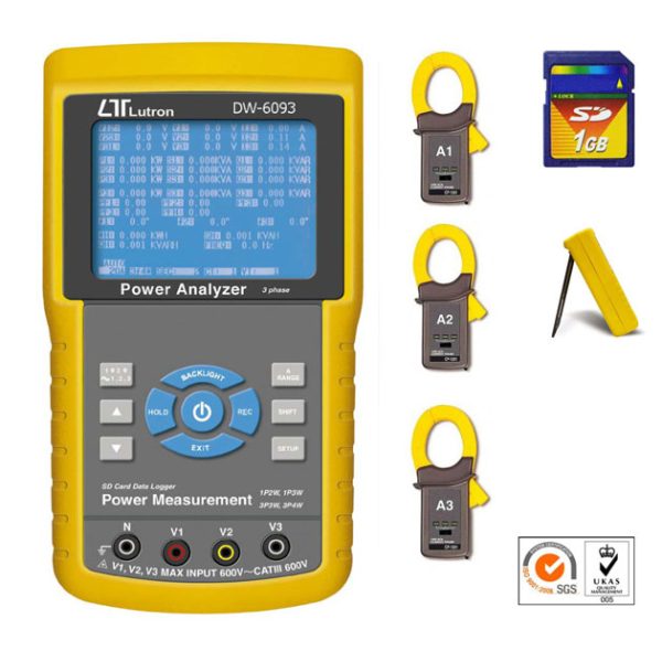 Analizador trifásico de redes LUTRON DW-6093