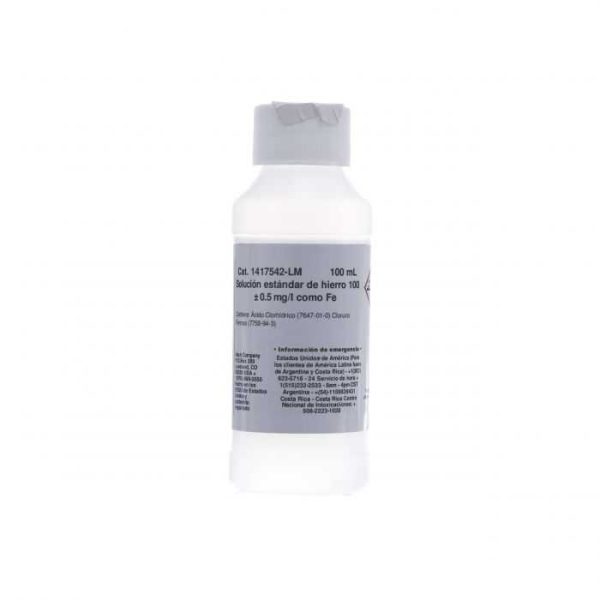 Solución estándar de hierro, 100 mg/L como Fe (NIST) 100 ml HACH (1417542-LM)