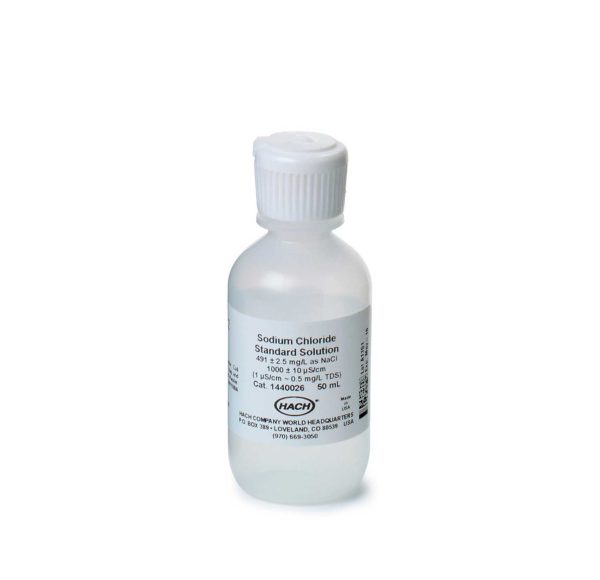 Solución estándar de conductividad, 1000 µS/cm, NaCl, 50 ml HACH (1440026)