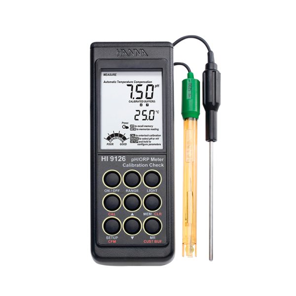 Medidor de ph/mv portatil con cal check HANNA (HI9126)