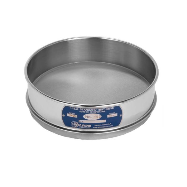 Tamiz malla n° 140 (106µm) de 8″ de acero inox GILSON (V8SF#140)