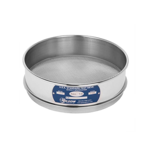 Tamiz malla n° 16 (1.18mm) de 8″ de acero inox GILSON (V8SF#16)