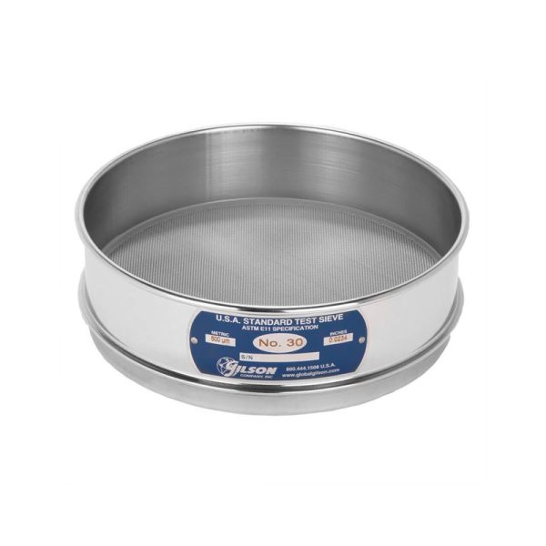 Tamiz malla n° 30 (600µm) de 8″ de acero inox GILSON (V8SF#30)