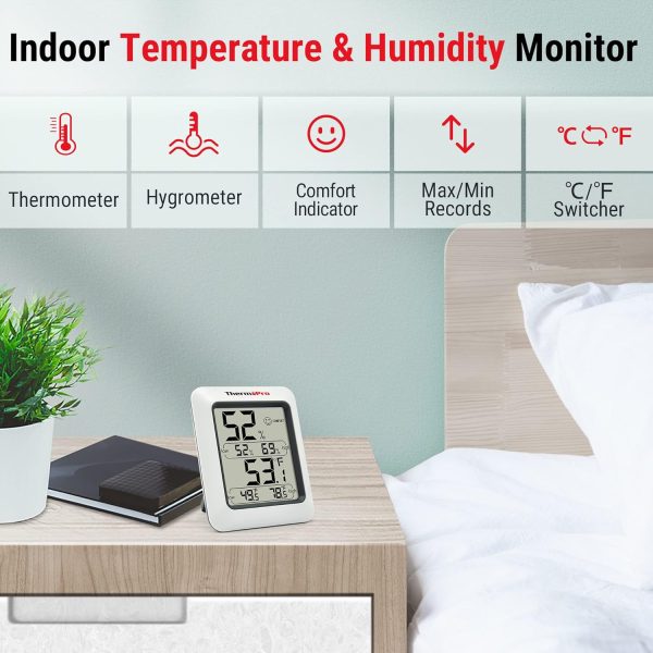 ThermoPro TP-50 | Termohigrometro medidor de temp/hum min y max - Imagen 3