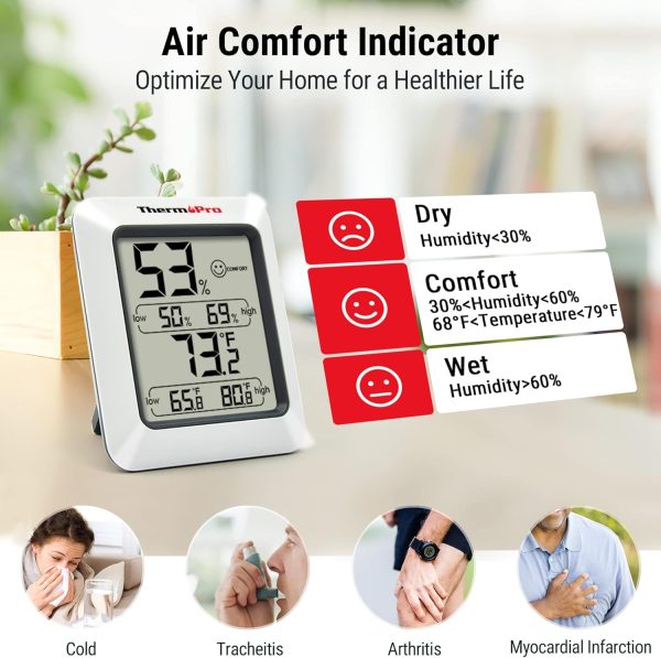 ThermoPro TP-50 | Termohigrometro medidor de temp/hum min y max - Imagen 4