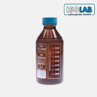 Frasco de vidrio ambar con tapa rosca 2000 ml ISOLAB (061.02.902)