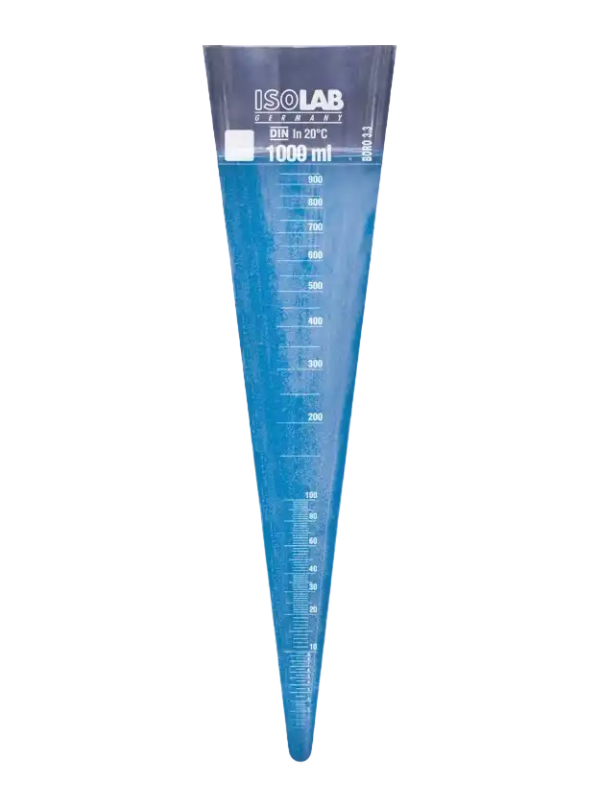 Cono imhoff de vidrio sin llave 1000 ml ISOLAB (043.20.001)